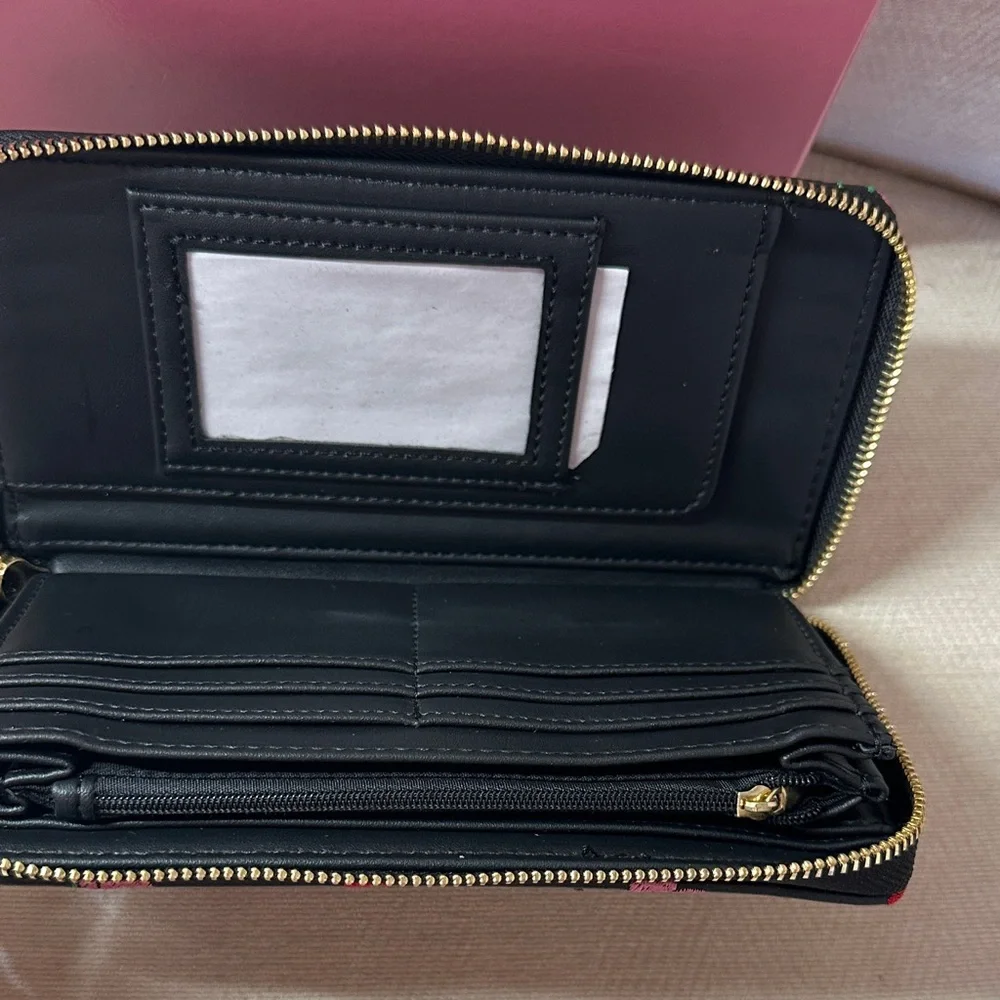 Betsey Johnson Black Wallet with Cherry Embroidery - Picture 5 of 6